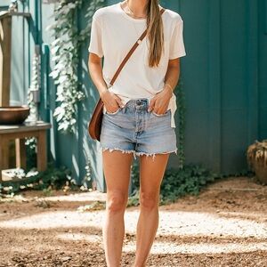 MADEWELL relaxed denim shorts light blue wash size 26